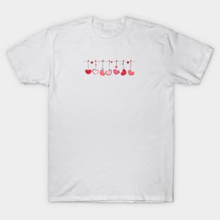 Happy Valentine's day hanging hearts T-Shirt